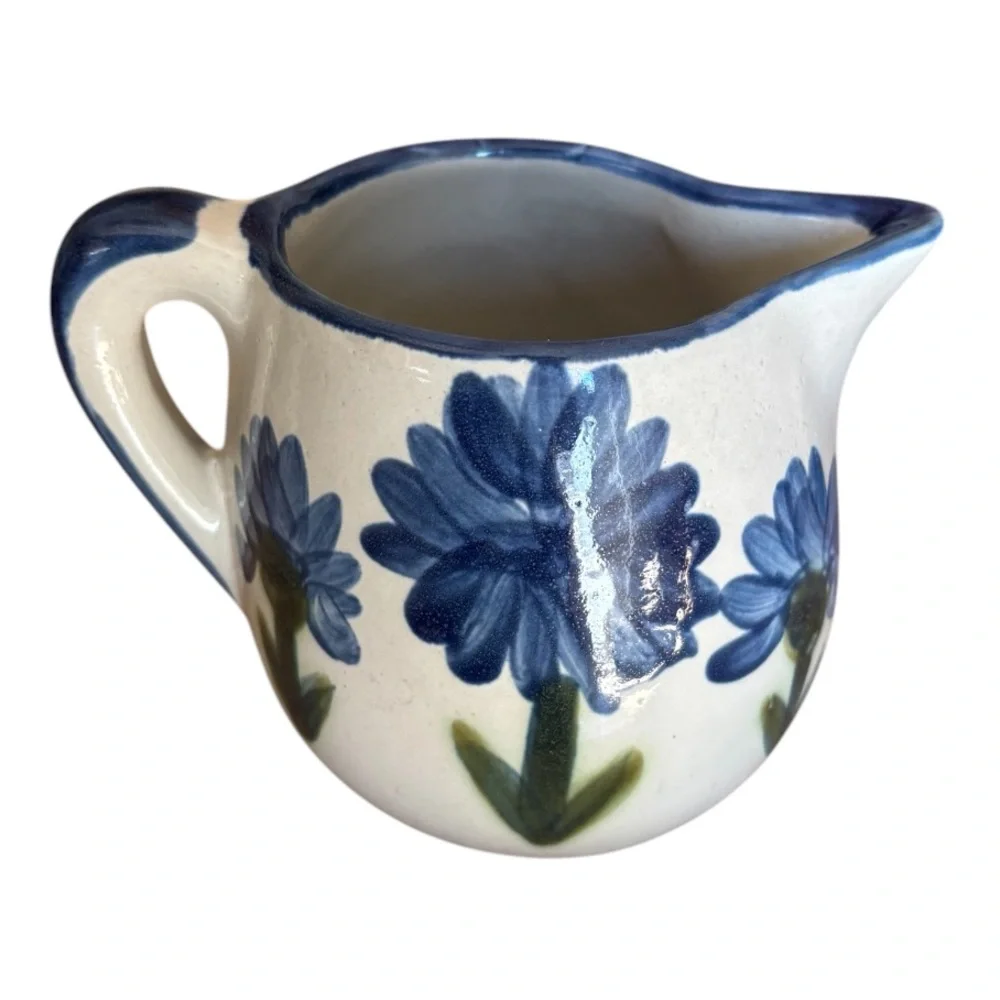 Louisville Stoneware Bachelor Button Cornflower Creamer Pitcher - Picture 4 of 8